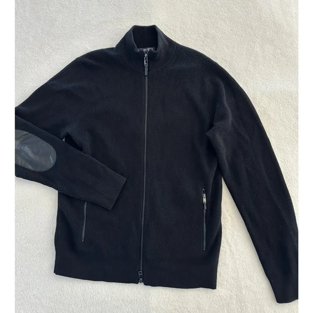 Michael Kors Extra merino wool sweater‎ front zipper men size L